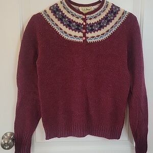 Vintage L.L. Bean Fair Isle Henley Sweater